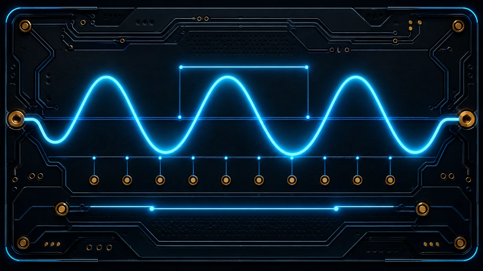 Stylised waveform with calibrated period and wavelength spacing