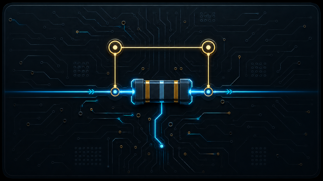 Stylised resistor in a closed circuit