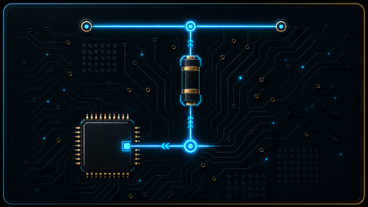 Stylised pull-up resistor and digital device circuit