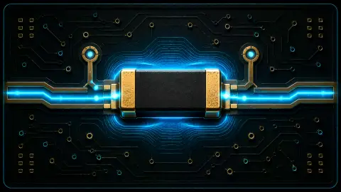 Stylised resistor dissipating power within a measured circuit path